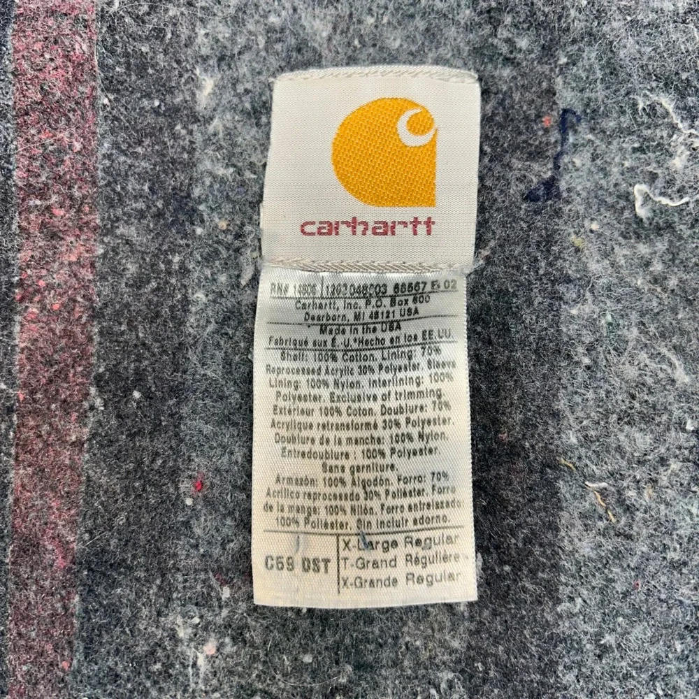 Vintage Carhartt Denim Chore Coat Mens XL C59 DST Blanket Lined Jacket USA Made